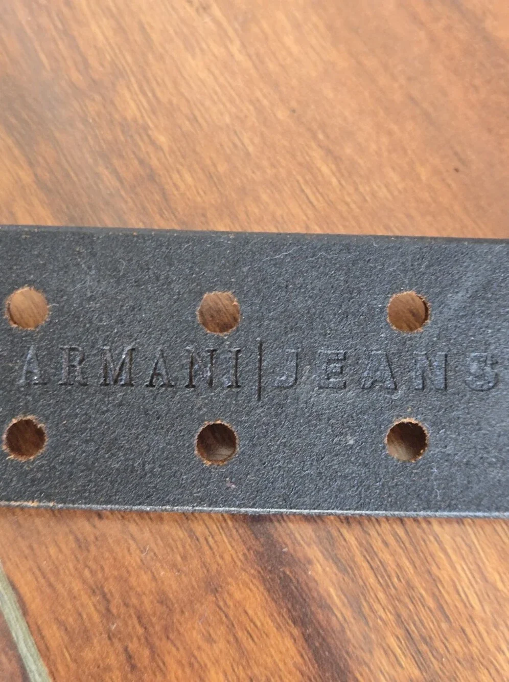 Vintage Armani Distressed Brown Leather Belt Western Grunge Metal Stud Accents